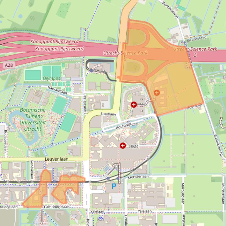 Kaart van postcodegebied 3584CS.