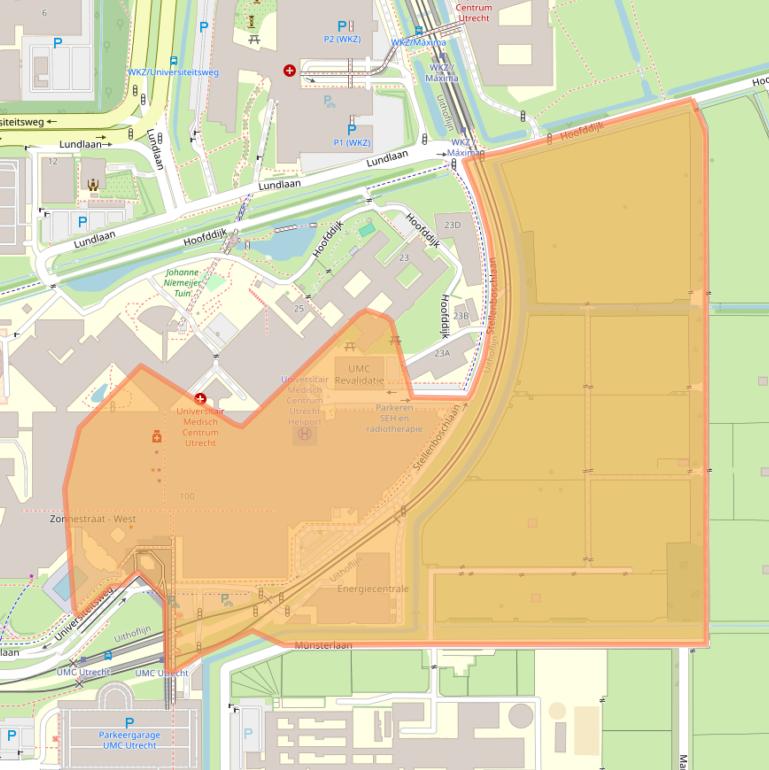 Kaart van postcodegebied 3584CX.