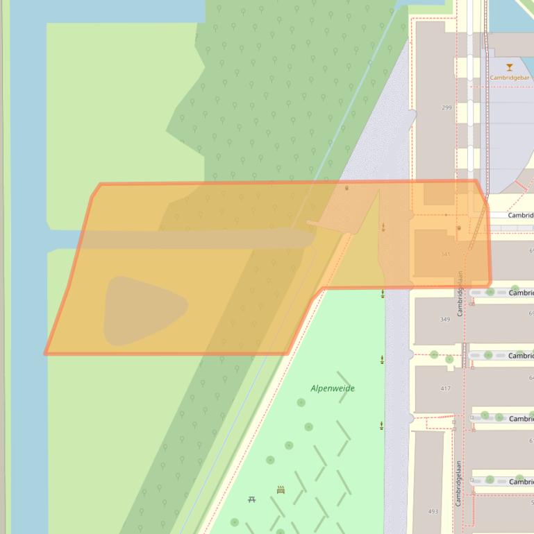 Kaart van postcodegebied 3584DA.