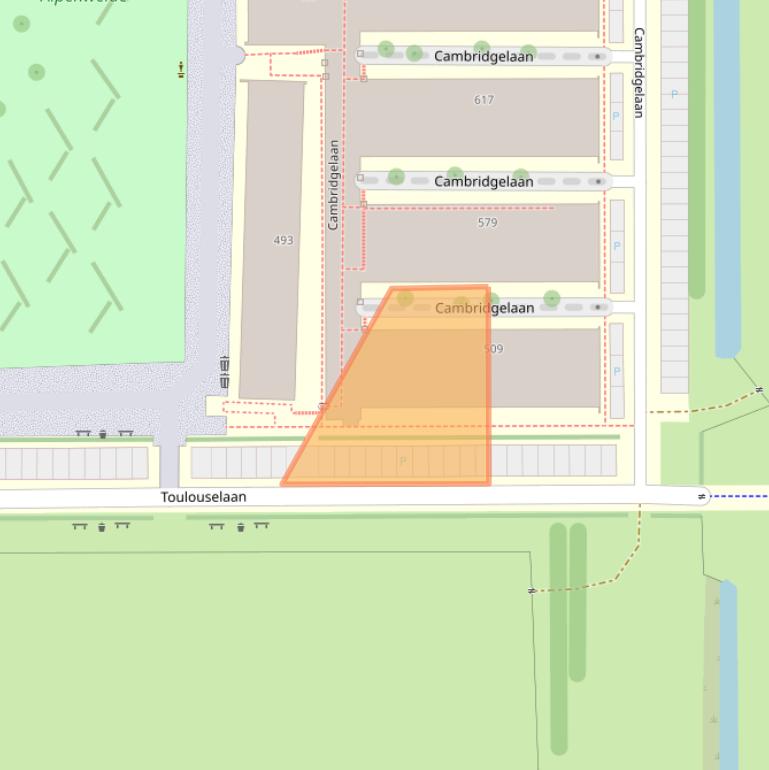 Kaart van postcodegebied 3584DH.