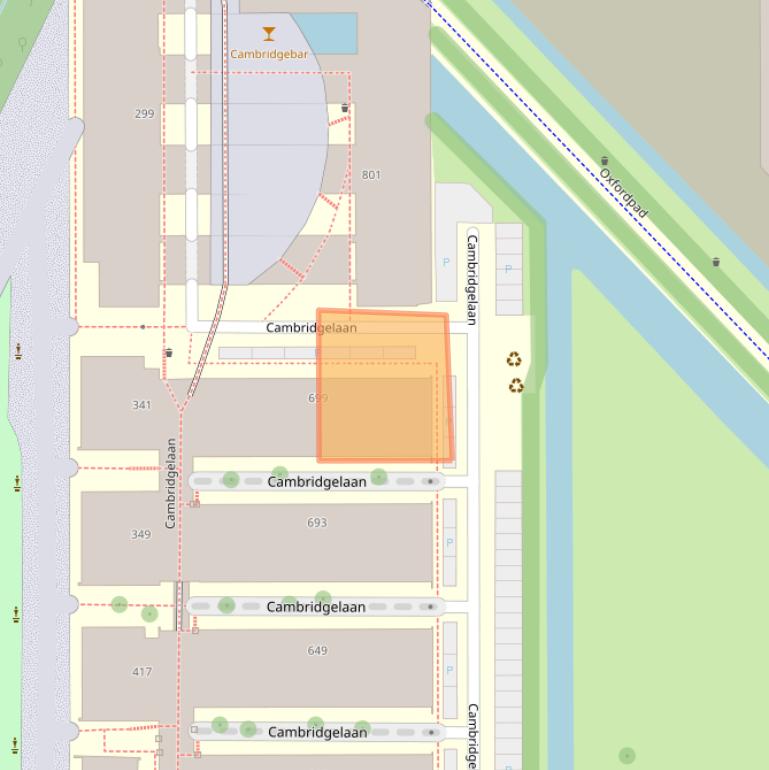 Kaart van postcodegebied 3584DT.