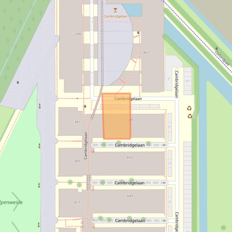 Kaart van postcodegebied 3584DV.