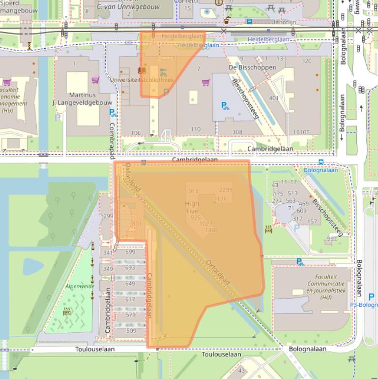 Kaart van postcodegebied 3584DW.