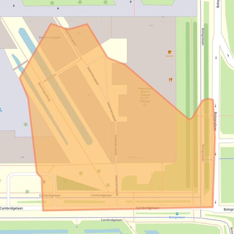 Kaart van postcodegebied 3584DX.