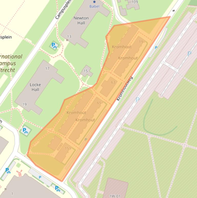 Kaart van postcodegebied 3584EG.