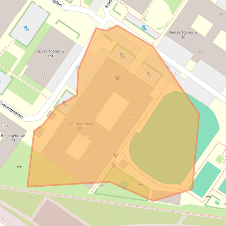 Kaart van postcodegebied 3584EJ.