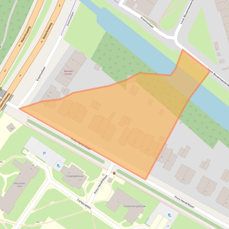 Kaart van postcodegebied 3584ER.