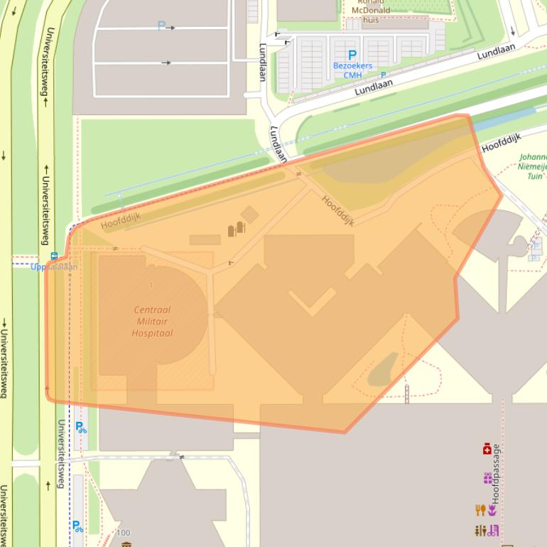 Kaart van postcodegebied 3584EZ.