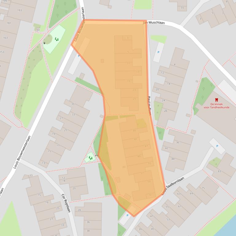 Kaart van postcodegebied 3584GB.