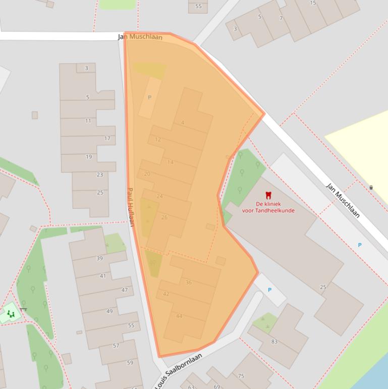 Kaart van postcodegebied 3584GC.