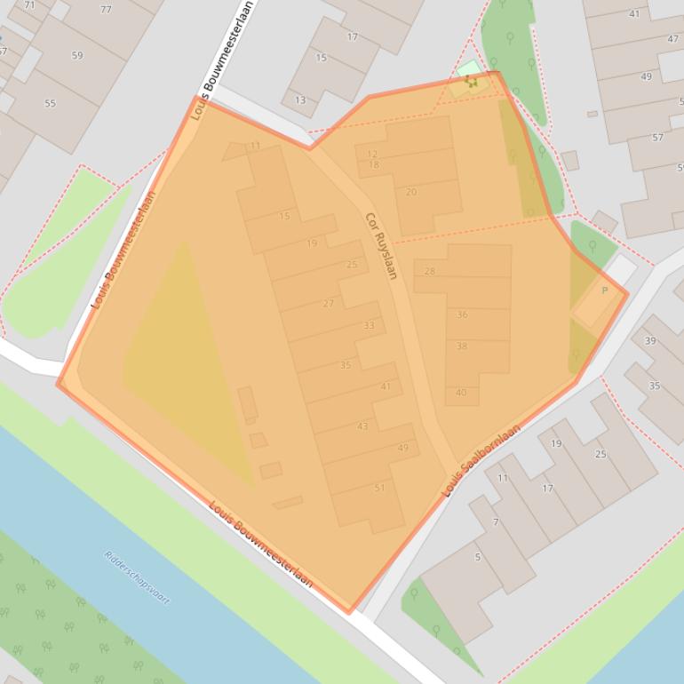 Kaart van postcodegebied 3584GD.