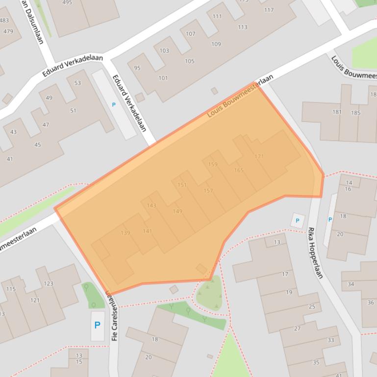 Kaart van postcodegebied 3584GG.