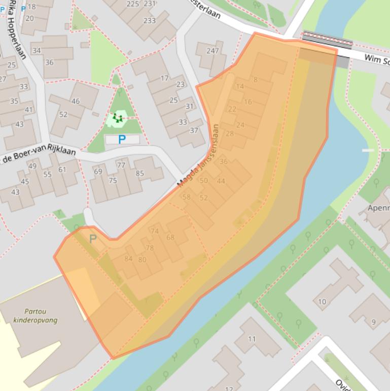 Kaart van postcodegebied 3584GR.