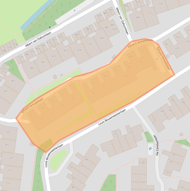 Kaart van postcodegebied 3584GS.