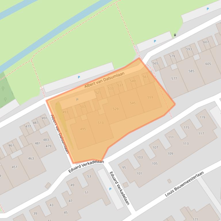 Kaart van postcodegebied 3584HL.