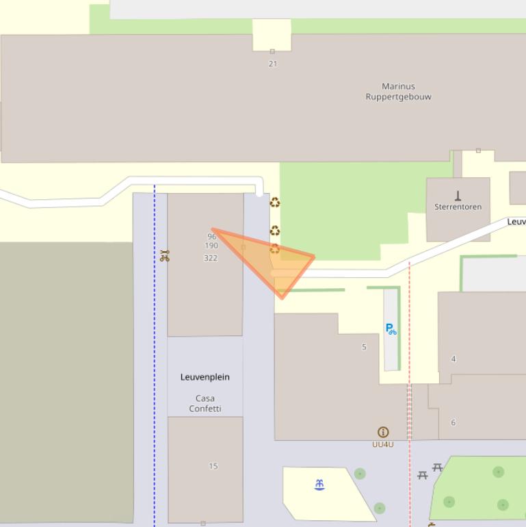 Kaart van postcodegebied 3584LC.