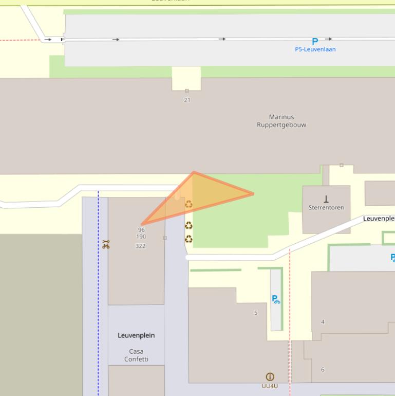 Kaart van postcodegebied 3584LN.