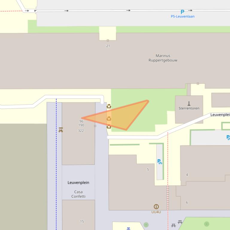 Kaart van postcodegebied 3584LP.