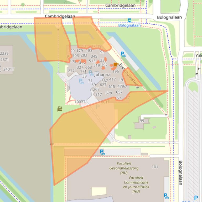 Kaart van postcodegebied 3584SB.