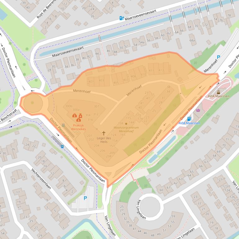 Kaart van postcodegebied 3601AC.