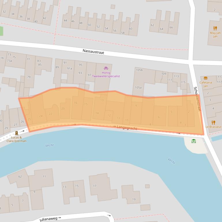 Kaart van postcodegebied 3601AH.