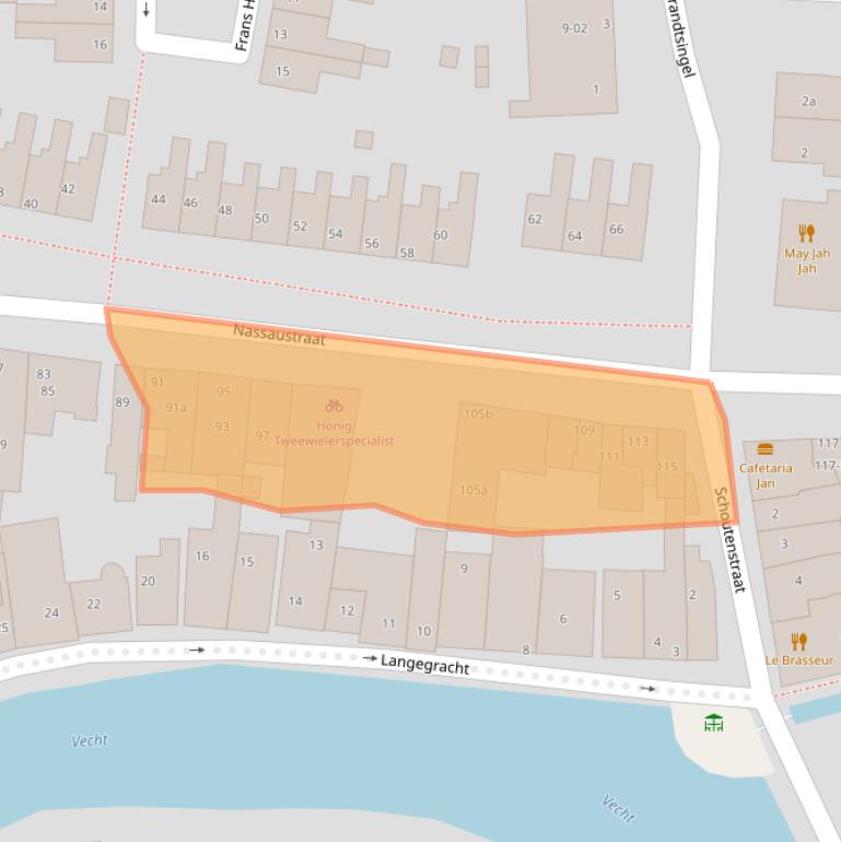 Kaart van postcodegebied 3601BD.