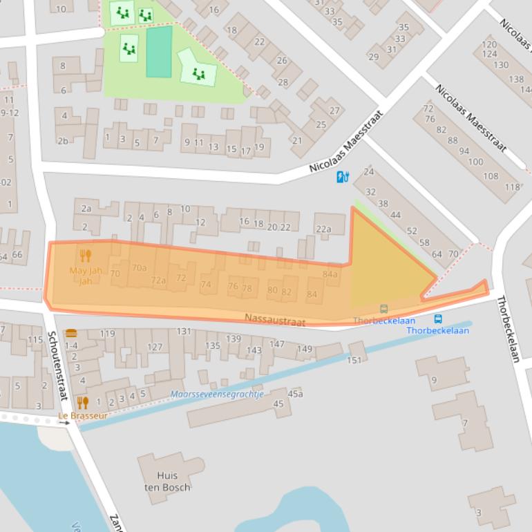 Kaart van postcodegebied 3601BJ.