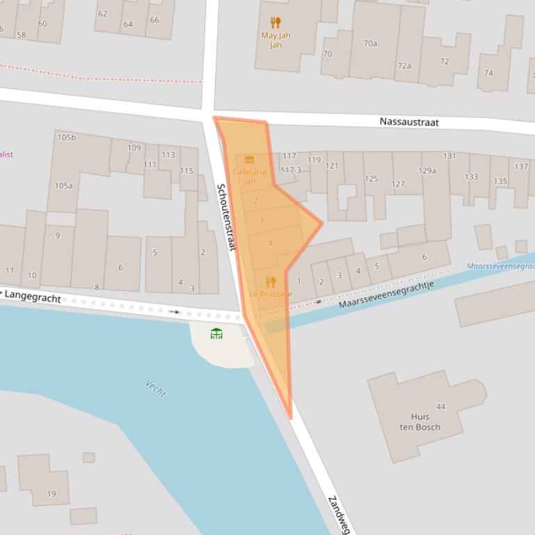 Kaart van postcodegebied 3601BK.