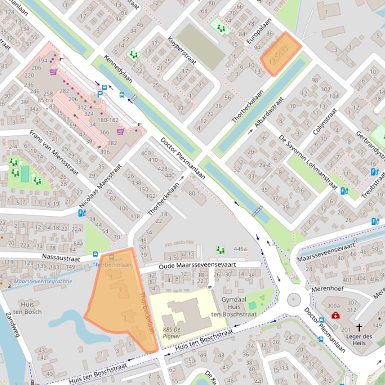 Kaart van postcodegebied 3601BL.