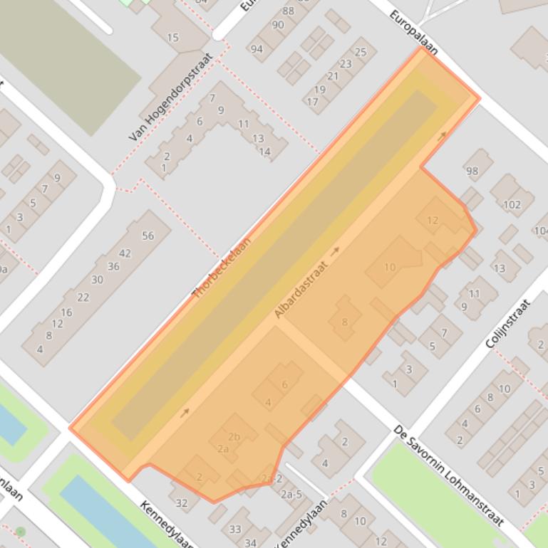 Kaart van postcodegebied 3601BN.