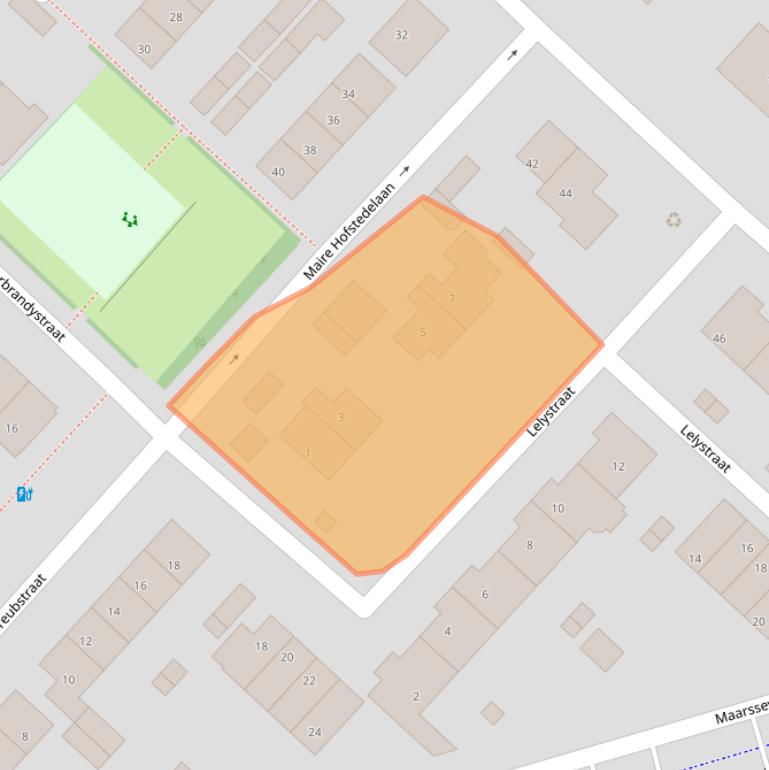 Kaart van postcodegebied 3601BT.