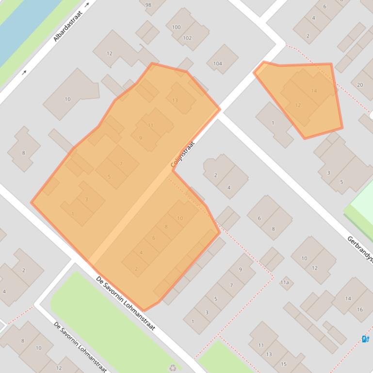 Kaart van postcodegebied 3601CA.