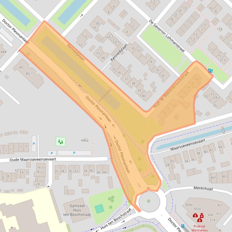 Kaart van postcodegebied 3601CB.