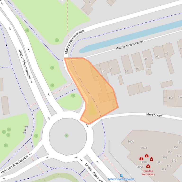 Kaart van postcodegebied 3601CD.