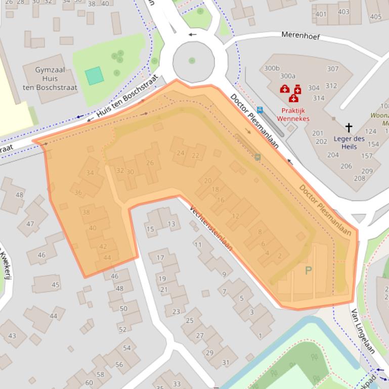 Kaart van postcodegebied 3601CK.