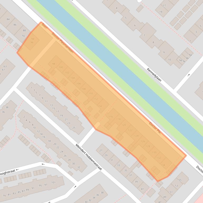 Kaart van postcodegebied 3601DD.