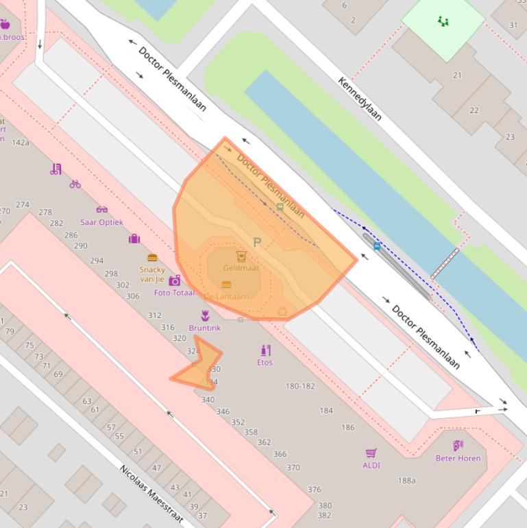 Kaart van postcodegebied 3601DE.