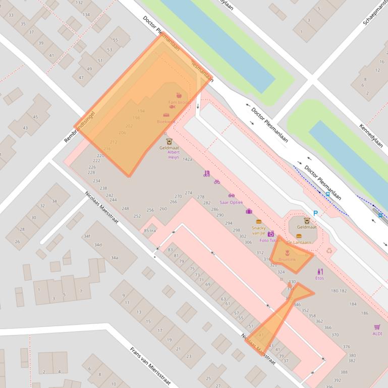 Kaart van postcodegebied 3601DG.