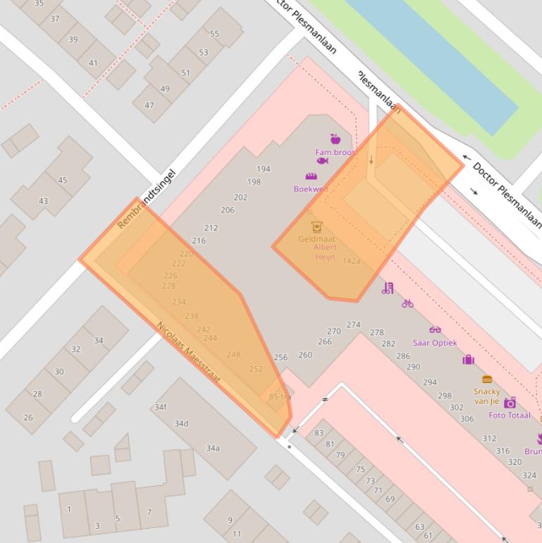 Kaart van postcodegebied 3601DH.