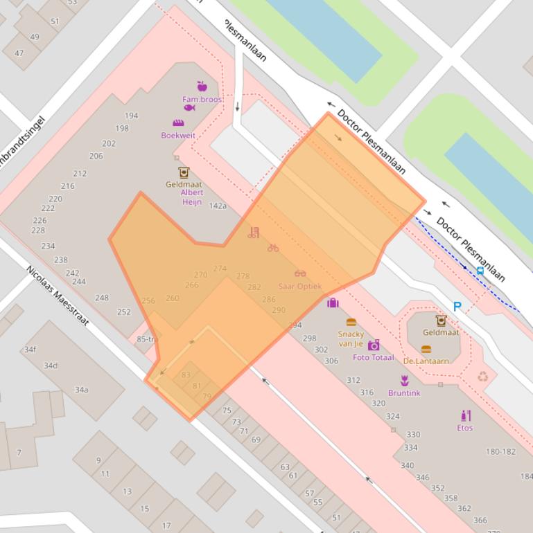 Kaart van postcodegebied 3601DJ.