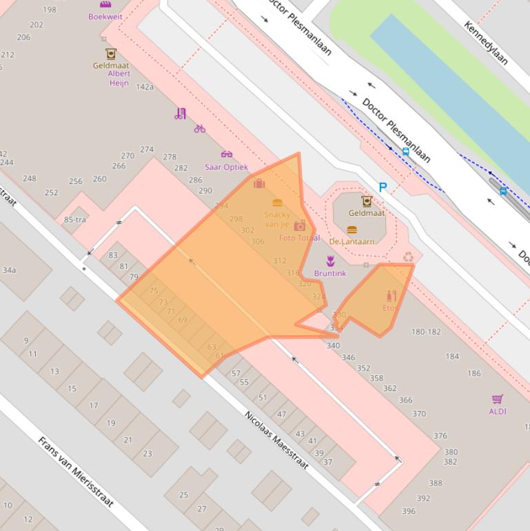 Kaart van postcodegebied 3601DK.