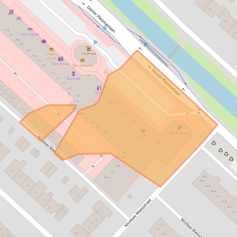 Kaart van postcodegebied 3601DL.