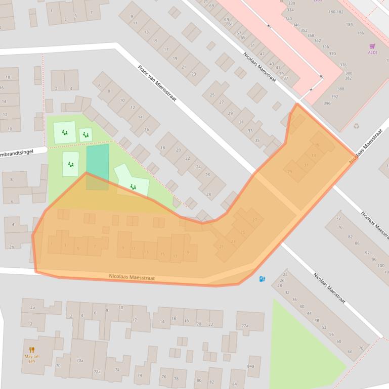 Kaart van postcodegebied 3601DP.