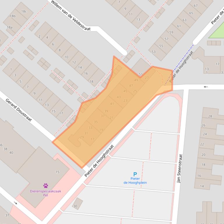 Kaart van postcodegebied 3601EG.