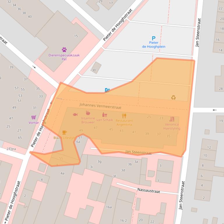 Kaart van postcodegebied 3601EL.