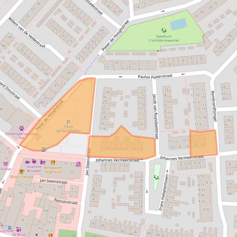 Kaart van postcodegebied 3601EM.