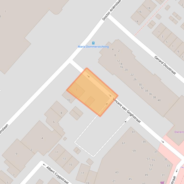 Kaart van postcodegebied 3601EV.