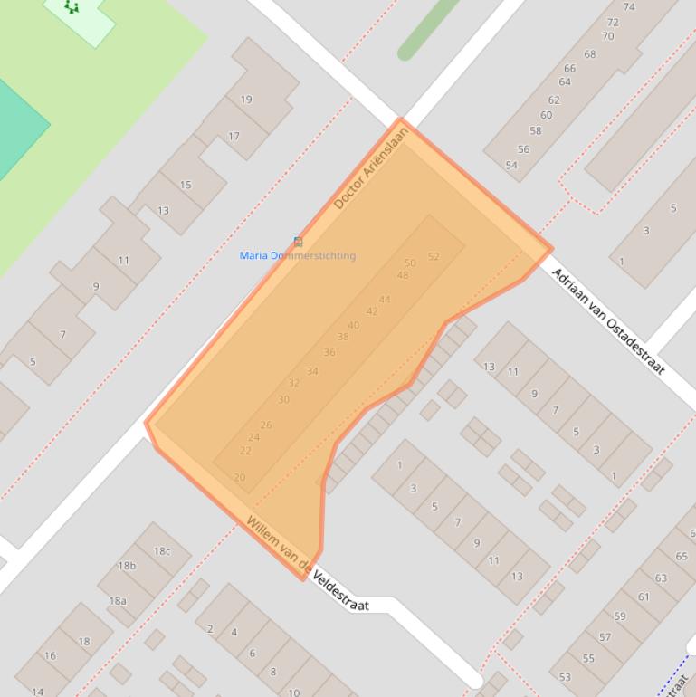 Kaart van postcodegebied 3601GB.