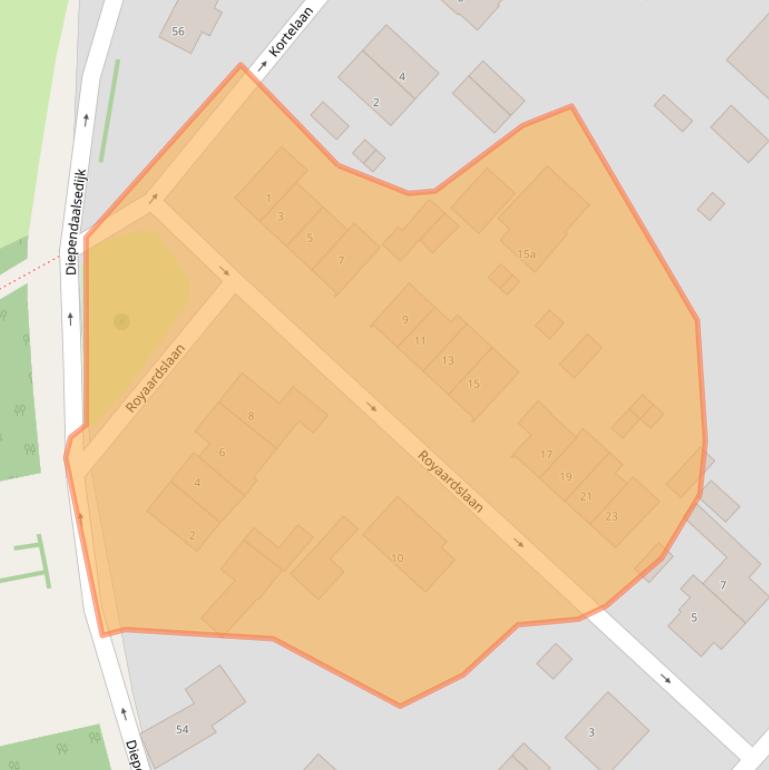 Kaart van postcodegebied 3601HA.