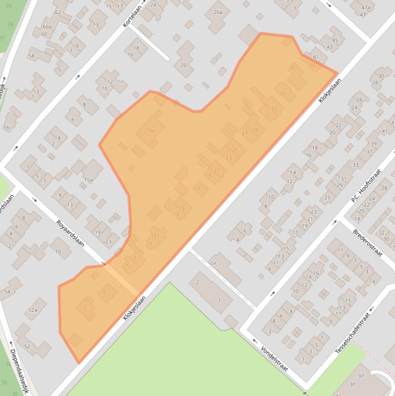 Kaart van postcodegebied 3601HB.